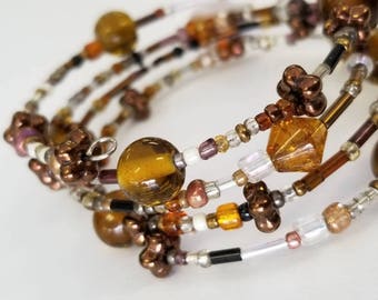 Amber Love Memory Wire Bangle