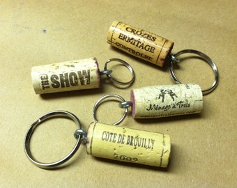 Natural Wine Cork Keychains