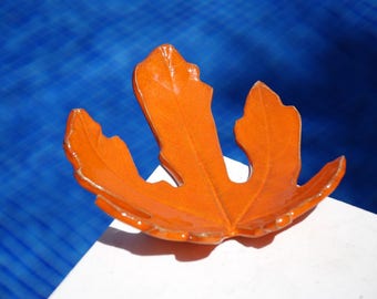Leaf shaped plate. Soap Dish. Spoon Rest. Ornament