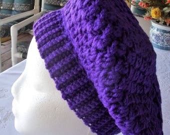 crochet slouchy beret for women
