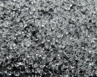 25g (approx 430pcs) Clear Twin Double Hole Oval Preciosa Czech Glass Seed Beads 5x2.5mm