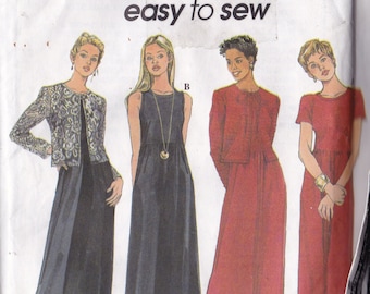 Simplicity 8414 CLEARANCE Vintage Pattern Womens Mid Calf Dress in 2 Variations and Jacket Size 8,10,12 UNCUT