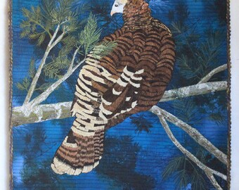 Pale Moon Rising Art Quilt, Wall Hanging, Art, Fiber Art