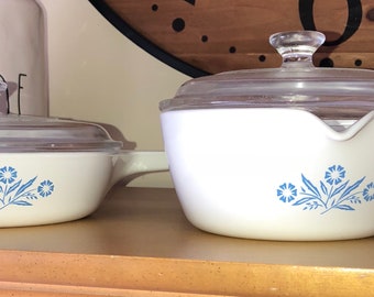 2 pc Vintage Corningware..Blue Cornflower
