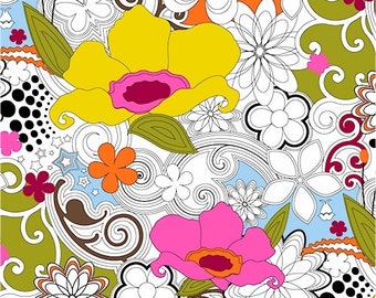 Windham Fabric's "Delight" Multi Colored Floral 30" Remnant