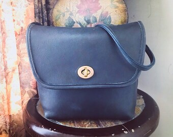 Vintage Coach Bag // Coach Small Messenger Bag // Coach Black Bag // Made In USA