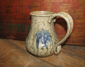 HandMade Coffee or Tea Mug. Stoneware Pottery Mug. Great for Hot Cocoa. Mother's Day Gift. Blue Ash Glaze. Ceramic Mug