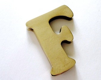 Brass Letter F Paperweight, Vintage