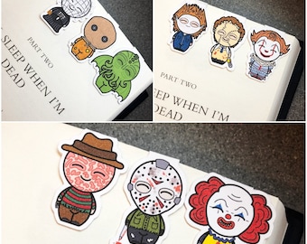 Magnetic Bookmarks (A) / Horror Bookmarks / Double Sided Bookmarks / Pennywise Inspired / Pinhead Inspired / Sam / Freddy vs Jason Inspired