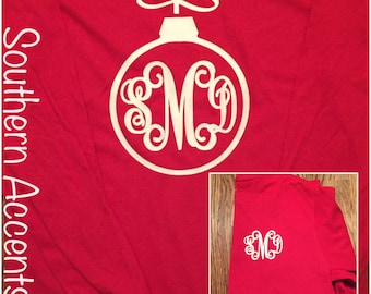 Christmas monogrammed Ornament shirt personalized!