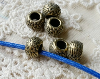 6 x 8 mm Antiqued Bronze Metal Beads/ Spacer Beads / Round Shape (.ss)