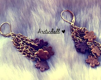 Pair of dore declension sakura Flower Earrings