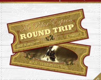 Polar Express Tickets - Instant Download PDF File - School Party- Fully Editable Text File- 2 Pages - Christmas Printable - All Aboard