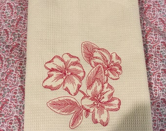 Flower embroidery kitchen towel
