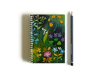 Forest Flowers Notebook A6 Spiral Bound