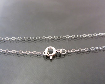 Solid Sterling Silver Petite Flat Cable Chain Necklace - 14"/16"/18"/20"
