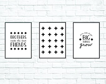 Wall Art, Printable Art, From Little Things Big Things Grow, Black and White Prints, Children's Prints