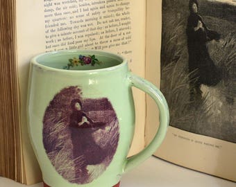 Jane Eyre quote, literary gifts, literary quote, Charlotte Bronte, mug pottery, book lovers, bookish, mother's day gift