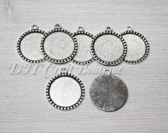 WHOLESALE / BULK LOT / Antique Silver Cabochon Bezels 25mm 1 Inch Trays / Jewelry, Crafts / Choose Quantity /Make Your Own / Do It Yourself