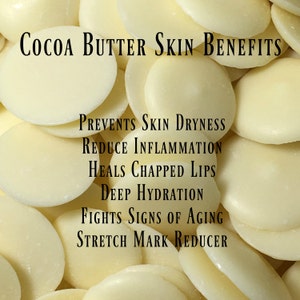 Cocoa Butter Wafers | Natural Organic Fair Trade | Theobroma Cacao | 10 oz. Sealed Pouch