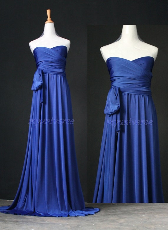  Royal  Blue  Maxi  Dress  Bridesmaid  Dress  Infinity Dress  Wrap