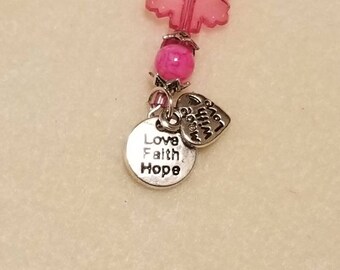 Dark pink snowflake charm