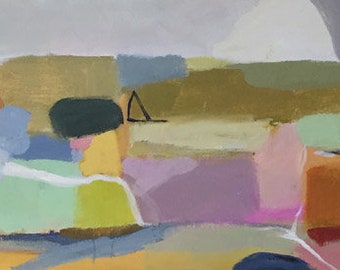 modern art abstract painting color field bohemian art contemporary design 10x20 abstract landscape pamela munger