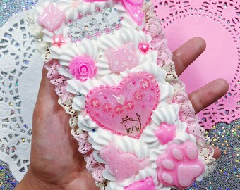 Galaxy Note 8 Kitten Pastel Pink Kawaii Cute Decoden Case