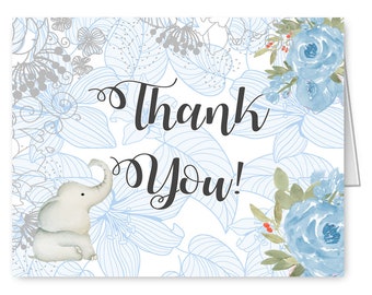 Qty 45 Fold Thank You Cards Elephant