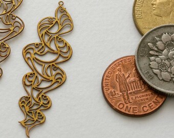 Vintage photochemically etched earring components from Kim Craftsmen. Original, never circulated. Priced per pair. Beadwork, Jewelry supply.