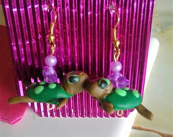 POLYMER, Turtles, Marine, Earrings, Jewellery,