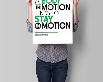 March for Science Poster, PRINTABLE Science March Sign | science march protest poster, march for science sign, protest sign: body in motion