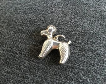 Sterling silver vintage poodle charm for traditional charm bracelet