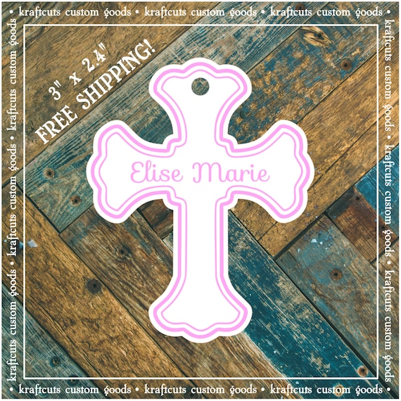 Baptism, Christening or First Communion Religious Cross Favor Tags - Baby Girl Pink #200P FREE SHIPPING!