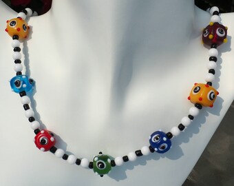 Funky, Bumpy Bead Necklace and Earring Set