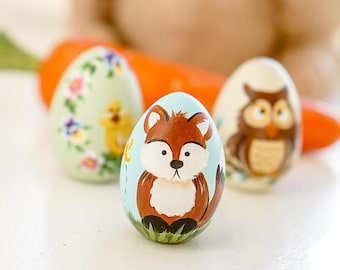Handpainted Wood Egg, Easter Egg, Easter gift, Fox