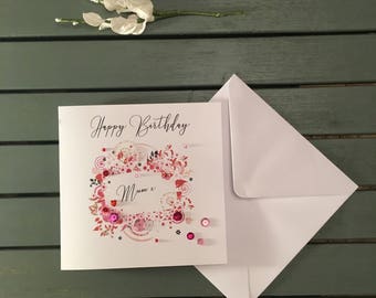 Birthday - Message within Flowers /Mum