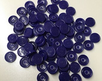 Medicine flip off vial caps for crafts- 13mm Royal blue 100 pcs+