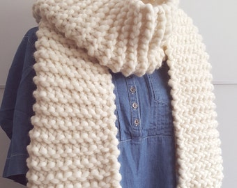Chunky Knit Scarf Knitted Wool Scarf Long Oversized Scarf Peruvian Wool Scarf Chunky Scarf Long Knitted Scarf