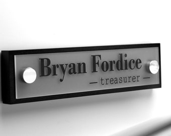 door office name sign plates plate signs personalized wood business professional gift nameplate