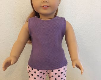 Sleeveless-T fits American Girl and 18" dolls