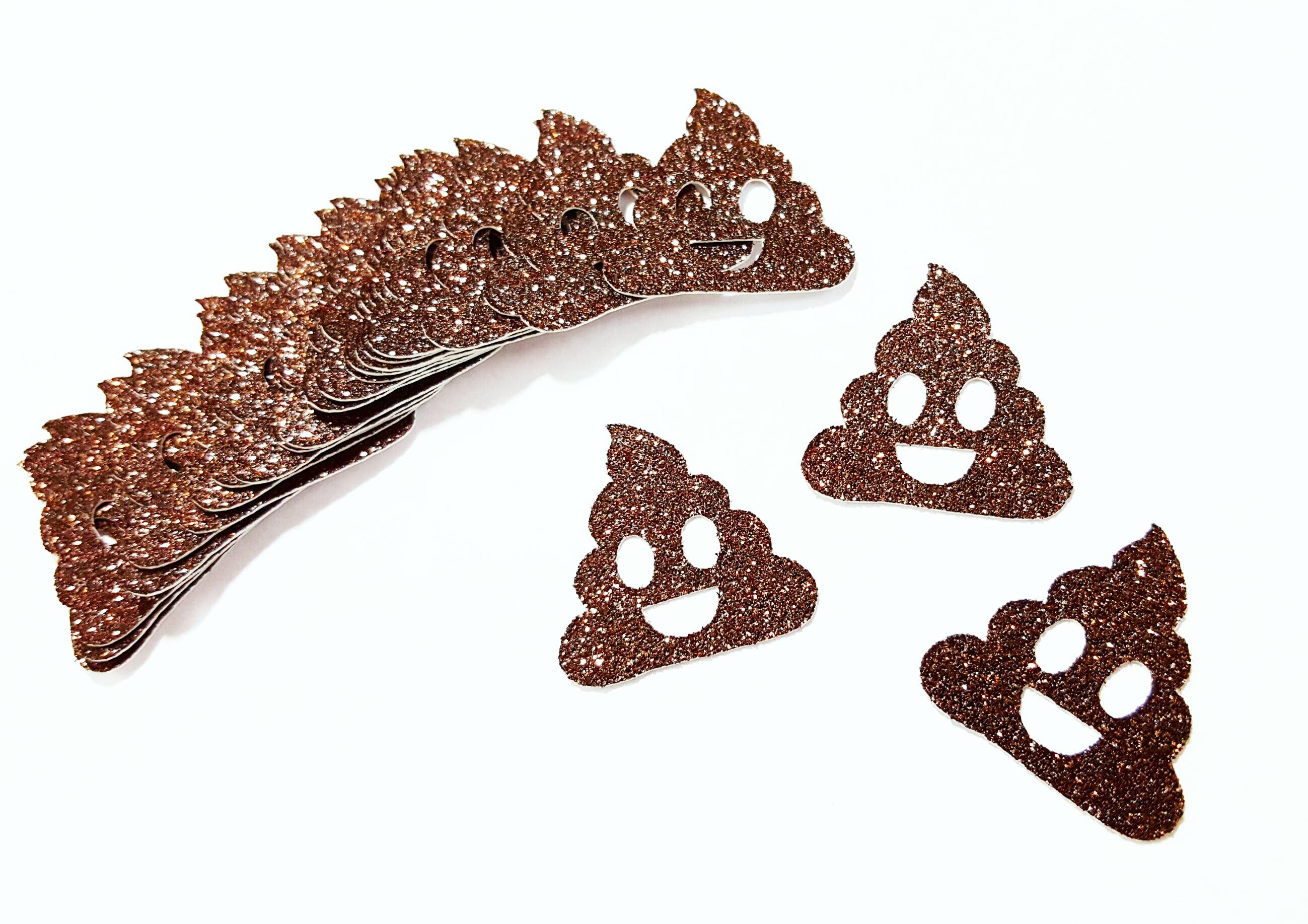Brown Glitter POOP EMOJI Confetti Birthday Party Decorations