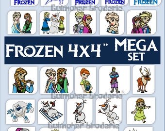Disney FROZEN SET Embroidery designs Multiformat Pes, Hus, Jef, Dst, Exp, Vip, Vp3, Xxx Product Code : Frozen Set
