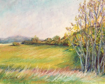 Swedish Birches - Oil Pastel Painting