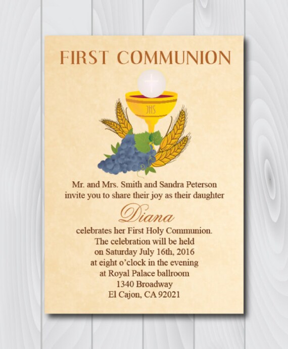 Communion Invitation Cards Template 9