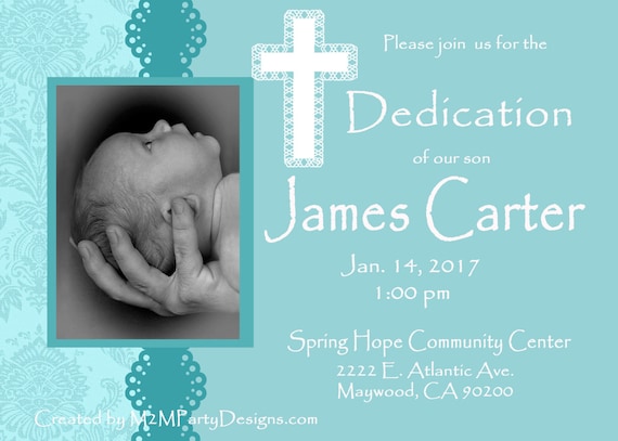 Baby Dedication Invitations Baby Blue Printable Print at