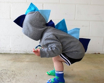 Dinosaur hoodie / baby boy dinosaur hoodie / dinosaur 1st birthday shirt / dino baby shower gift / blue dinosaur / kids dinosaur costume