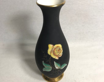 Vase Soliflore old porcelain BAVARIA KM Germany Vintage Rose design