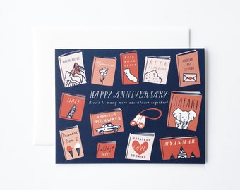 Anniversary Card, Anniversary Gift, Anniversary Book, Book Card, Literary Card