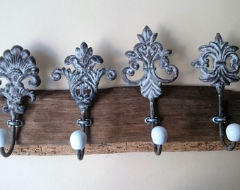 Shabby wardrobe Coathook hook bar Upcyclin